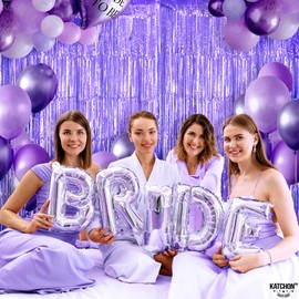 KatchOn, XtraLarge Light Purple Fringe Curtain - 6.4x8 Feet, Pack of 2 Purple Backdrop | Purple Party Decorations | Violet Fringe Curtain for Mermaid Birthday Decorations | Purple Birthday Decorations