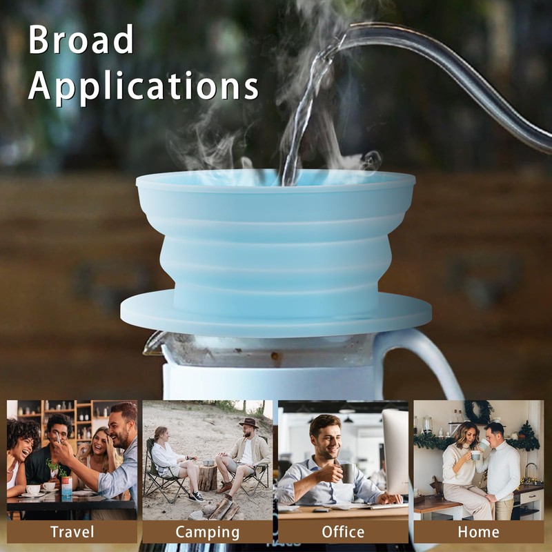 VVGCS Collapsible Pour Over Coffee Dripper Single Cup, Paperless Travel