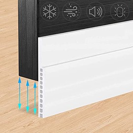 Tope de puerta para grandes huecos, 3 pulgadas de ancho x 39 pulgadas de largo, sello ajustable ampliado debajo de la puerta para puertas exteriores e interiores, bloqueador de corrientes de aire