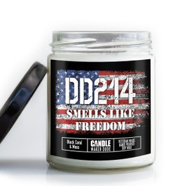 Candle Maker Dude DD214 Smells Like Freedom Candle Gift - Military Veteran Retirement Gifts