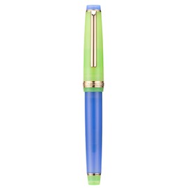 Jinhao 82 Acrylic Fountain Pen, Iridium Extra Fine Nib with Ink Converter, Vintage Cornflower Blue Contrast Color Classic Design Smooth Writing Pen (Gold Trim)