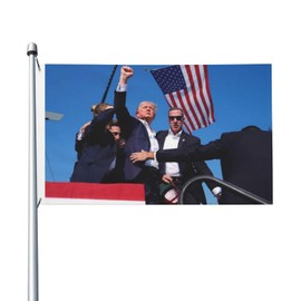 Trump gets shot Double Sided Banner 3x5FT Banner Breeze Flag Garden Flag Decorative Flag