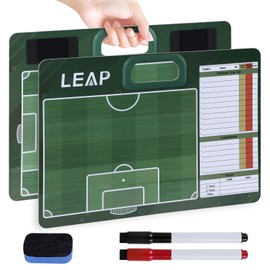 LEAP Coach Board for Soccer Premium Coaches Clipboard | Double-Sided Dry Erase Marker Board for Soccer, (Marker Included)