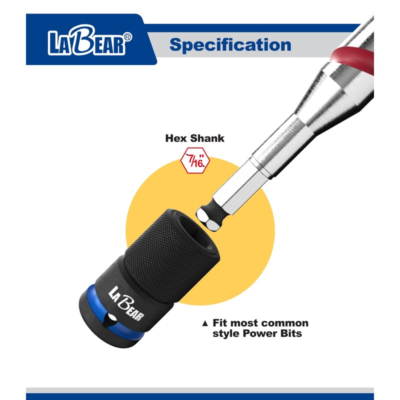 LABEAR - Impact Wrench Adapter, 1/2" Drive Female to 7/16"