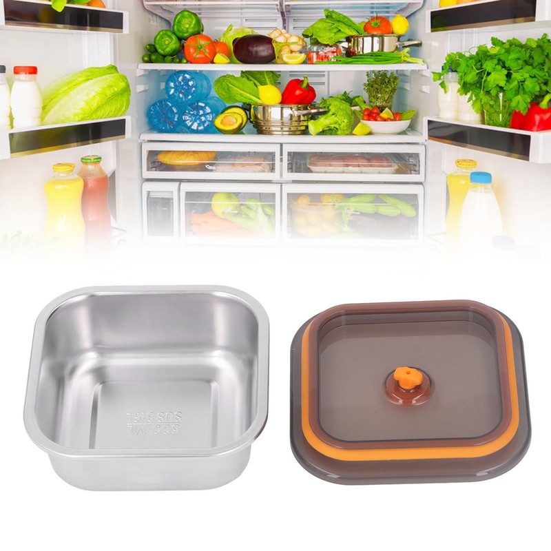316 Stainless Steel Food Storage Container Vacuum Sealed Metal Food