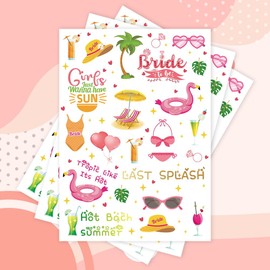 Cranight Hen Party Summer Party Temporary Tattoos - 75 Styles, Hen Party Bag Fillers, Bridesmaid Bride to Be Gifts, Bridal Shower Supplies Pool Party Bachelorette Decorations