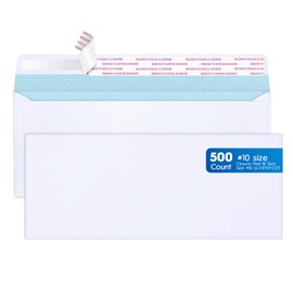 METRONIC #10 Envelopes Security Self Seal, 500 Count No Window Mailing Envelopes, Envelope Letter Size 4⅛ x 9½", White Business Envelope for Confirmation Letters, Bills, Legal and Office use