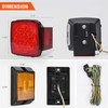 Nilight 2PCS Square LED Trailer Light Kit Low Profile Submersible