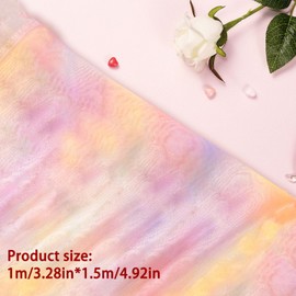 YCHYAN Pack of 2 Organza Fabric with Colour Gradient, Rainbow Tulle Fabric, Organza, 1 m x 1.5 m Tulle Sold by the Metre, Rainbow Tulle Birthday, DIY Jewellery, Lightweight and Breathable Tulle (Red