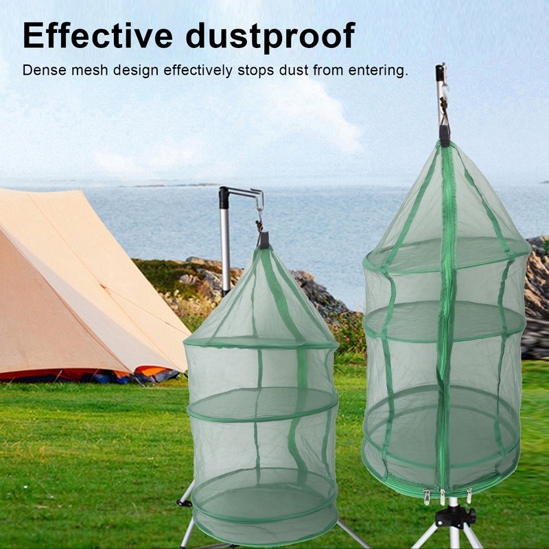 Hanging Drying Mesh Green Dust Proof Elastic Foldable Drying Net