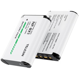 Adaptom° 2PCS NP-BX1 Battery for Sony NP-BX1/M8, ZV-1, ZV-1 II, Cyber-Shot DSC-HX80, HX90V, HX95, HX99, HX350, RX1, RX1R II, RX100 (II/III/IV/V/VA/VI/VII), FDR-X3000, HDR-AS50, AS300, and More