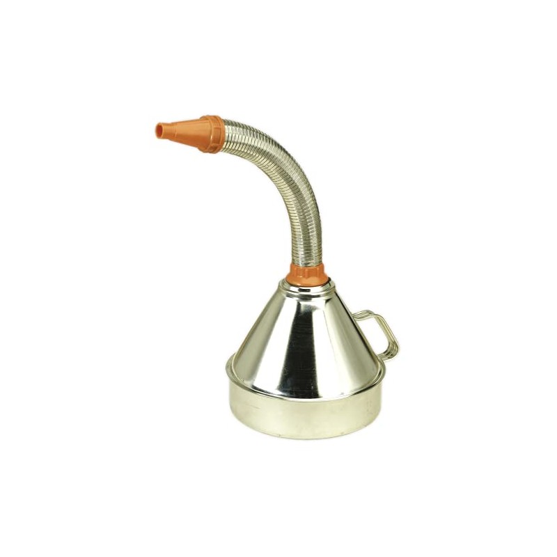 Sealey Fm20F Funnel Metal With Flexible Spout And Filter 200Mm