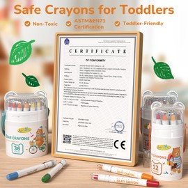 JUPITEARTH 24 Color Twist Crayons for Toddlers 1-3 and Kids 4-8, Non-Toxic Washable Crayons 2-4, Ultra-Silky Easy-Grip Art Supplies, Ideal Coloring Gift for Boys and Girls