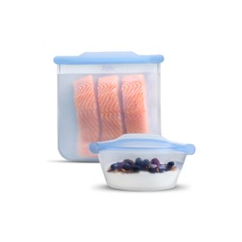 Ziploc Endurables Large Pouch and Medium Container, Reusable Silicone Bags and Food Storage Meal Prep Containers for Freezer, Oven, and Microwave, Dishwasher Safe