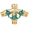 STYDDI Full Flow 3-Way Garden Hose Splitter, Solid Brass High