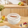 Gralara Drain Basket Fruit Drainer Bowl Practical Foldable Handle Removable