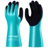 JDL Heavy-Duty Nitrile Chemical Gloves with Nylon Lining, Black Sandy