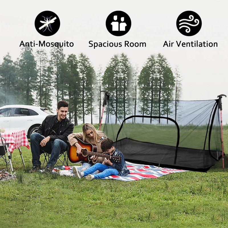 Anvin Trekking Pole Tent Mosquito Netting Tent Breeze Mesh Inner