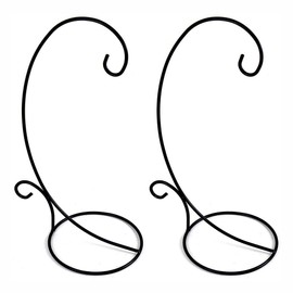 Metal Ornament Display Stand Set of 2 - Iron Ornament Holder for Air Plant, Hanging Glass Terrarium Globe Ball, Candle Glass Globe, Witch Ball, Lantern, Flower Pot (18")