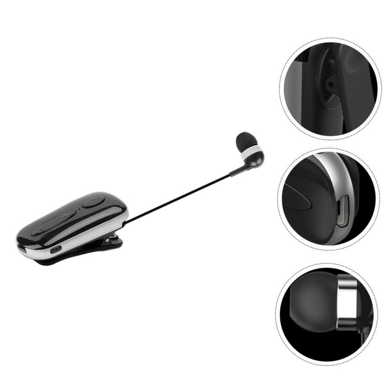 IWOWHERO 1Set Retractable Clip Wireless Earbuds for Sports Lightweight Design