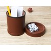 PU Leather Dice Cup Set with Lid Dark Brown Felt