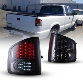 WOLFSTORM LED Tail Light Fit for 1994-2004 Chevy S10 and 1994-2004 GMC Sonoma, 1996-2000 Isuzu Hombre Tail Lights Replacement,Smoke Lens