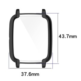 TenCloud Screen Protector Case for ID205L Veryfitpro Smart Watch Intended for Letsfit EW1/Overfly/LIVIKEY 1.3inch/EURANS A3_112 Smartwatch Accessories Protective Cover (Black)