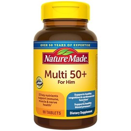Nature Made Nature Made Multivitamin For Him 50+, Mens Multivitamins for Daily Nutritional Support, Multivitamin for Men, 90 Tablets, 90 Day Supply