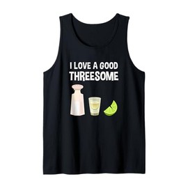 Salt Lime Tequila Threesome Bartender Bar Drink Tank Top