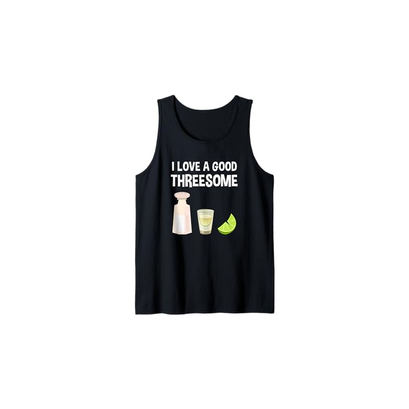 Salt Lime Tequila Threesome Bartender Bar Drink Tank Top