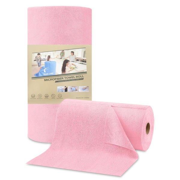 Microfibre Cleaning Cloths, Pack of 50 per Roll, Tear-Off Cleaning
