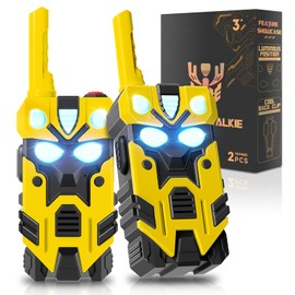 Hornet Transform Toys Walkie Talkies for Kids,2 Pack Robots Toys Birthday Gifts for 3 4 5 6 7 8 9 10 Year Old,2500 FT Talk Range,Eyes with Cool Lighting Effects,OutdoorsToys Toddlers Camping Tools