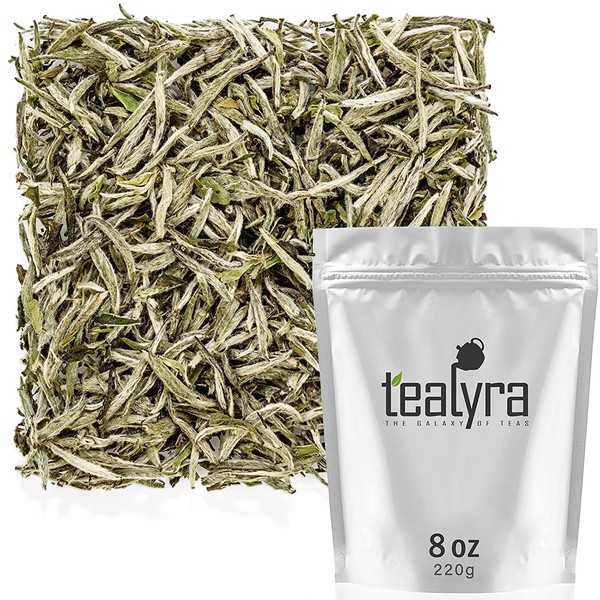 Tealyra - Premium White Silver Needle Tea - Bai Hao Yinzhen - Organically Grown in Fujian China - Superior Chinese Silver Tip White Tea - Loose Leaf Tea - Caffeine Level Low - 220g (8-ounce)