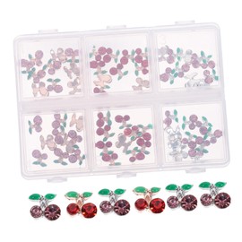 Healeved 60pcs Nail Rhinestones Cherry Charms Hotfix Gems for Nail Art for DIY Craft Decorations