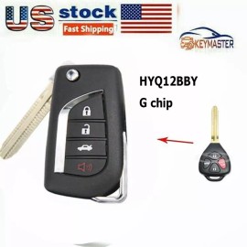 KeyMaster Upgraded Flip Remote Key Fob for 2013 - 2015 for Scion FR-S G chip HYQ12BBY 4B