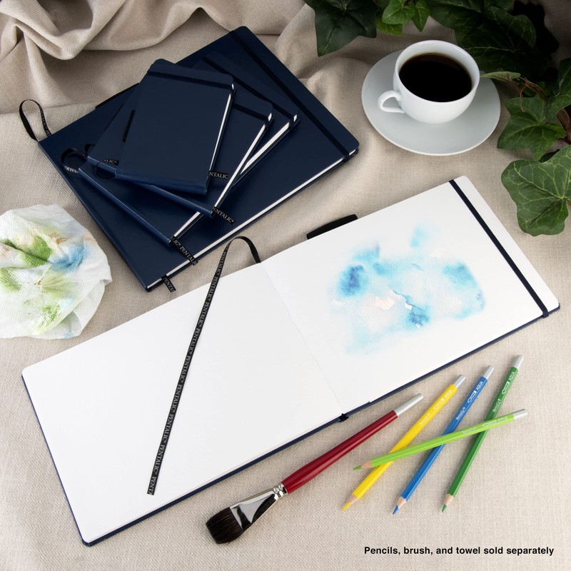 Pentalic Art Wasserfarben-Tagebuch, weiß, 5-1/2-inch x 5-1/2-inch, 48 Page Journal