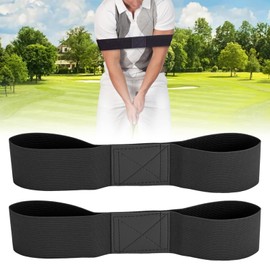 Yizerel 2Pcs Golf Swing Trainer Aid Swing Correcting Arm Band, Golf Swing Training Aid, Black