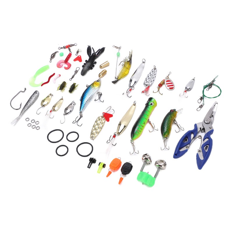 106pc Multifunctional Fishing Tackle Kit Metal Spoon Fishing Mixed Hard