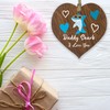 Daddy Shark - Dark Wooden Heart Sign Plaque, Best Daddy