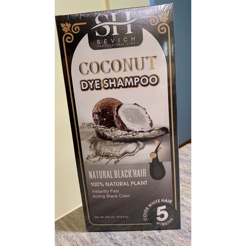 Sevich Coconut Black Permanent Hair Dye Instant Shampoo !
