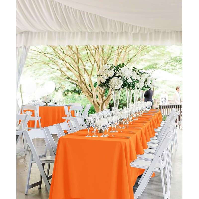 10 Pack 60 x 102 Inch Tablecloth, Orange Tablecloth for