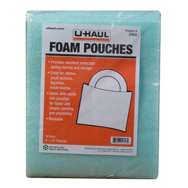 U-Haul Cushion Foam Pouches - Protect Fragile Dishes, Picture Frames,