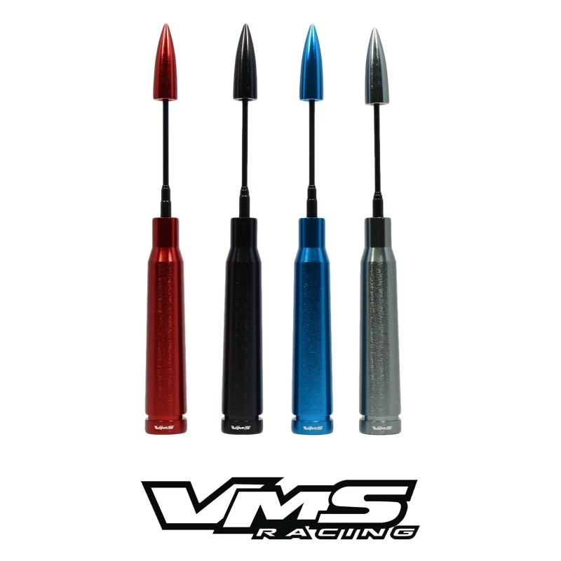 VMS RACING GLOSS WHITE TELESCOPIC 50 CAL BULLET AMMO ANTENNA
