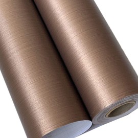 MULLSAN 15.7''x118'' Bronze Brushed Metal Look Paper Granite Wallpaper Peel and Stick for Countertop Cabinet Furniture Renovated Thick Waterproof PVC (Bronze)