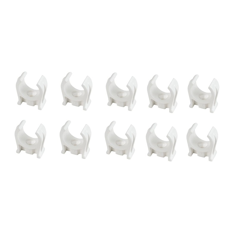 fiXte 15mm (5/8 inch) Plastic Pipe Clip White Snap in
