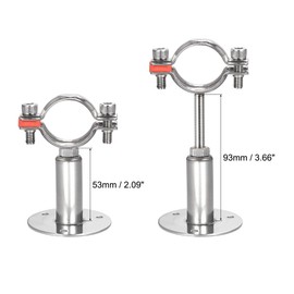 sourcing map Wall Mount Ceiling Mount Pipe Support, 304 Stainless Steel Adjustable Pipe Bracket Clamp for 38-40mm Pipe