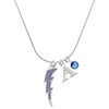 Delight Jewelry Silvertone Large Blue Crystal Lightning Bolt - Silvertone