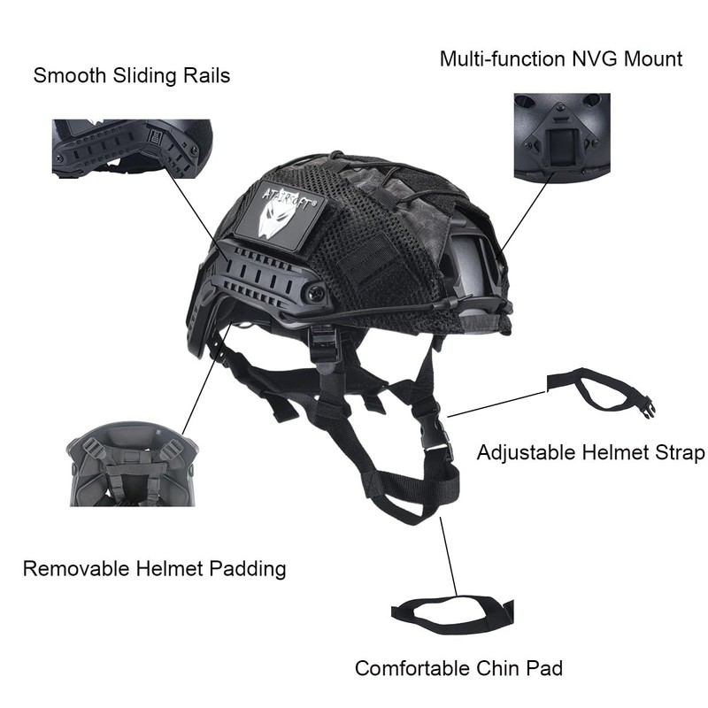 ATAIRSOFT PJ Type Airsoft Helmet Set Tactical Paintball Airsoft Fast