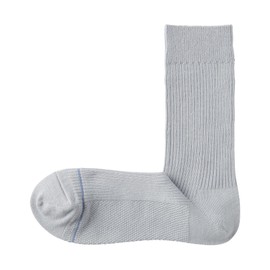 Muji Men's Socks, Right Angle, Smooth Cotton Socks, light silver grey, 25.0-27.0 cm