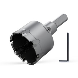 Heavy Duty Carbide Hole Saw Set, 1-37/64” (40mm), Extra Deep Cutting Depth of 1.1 Inches (28mm) - Ideal for Stainless Steel, Mild Steel, Iron, Copper, Brass, and Plastic